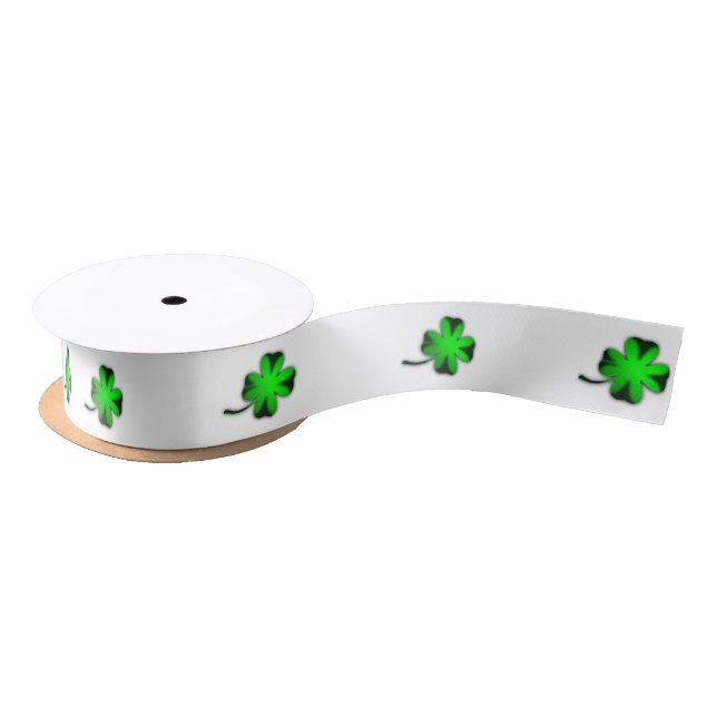 vierblättriges Kleeblatt Green Satinband (Spule)