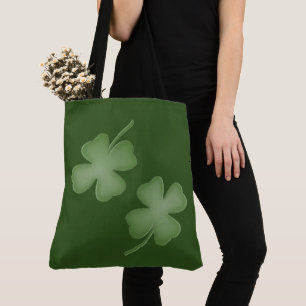 vierblättriges Kleeblatt Grüne Tasche