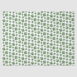 Vierblättriges Kleeblatt Grüner und weißer St. Pat Seidenpapier