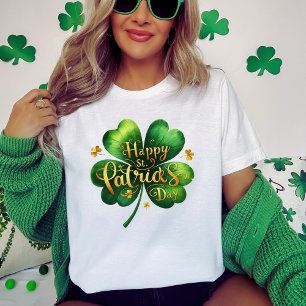 vierblättriges Kleeblatt Happy St Patrick's Day T-Shirt