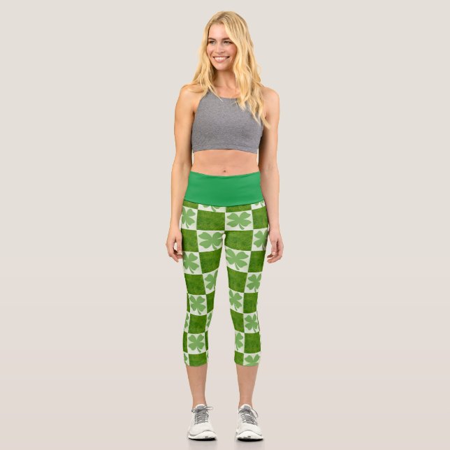 vierblättriges Kleeblatt High Waisted Capris (Vorderseite)