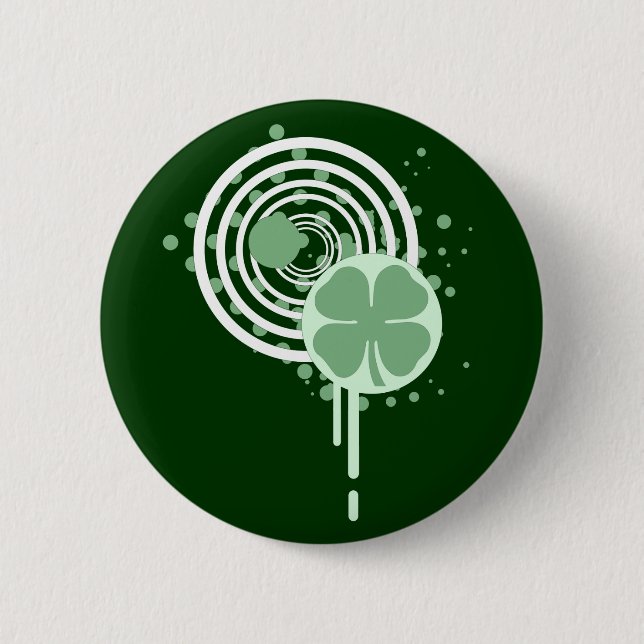 vierblättriges Kleeblatt: Hypnotische Blasen: Button (Vorderseite)