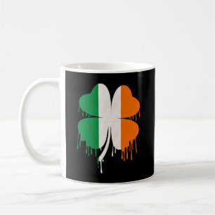 Vierblättriges Kleeblatt irische Flagge Kaffeetasse