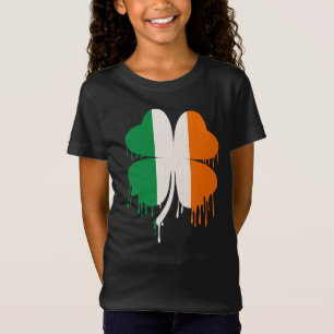 Vierblättriges Kleeblatt irische Flagge T-Shirt