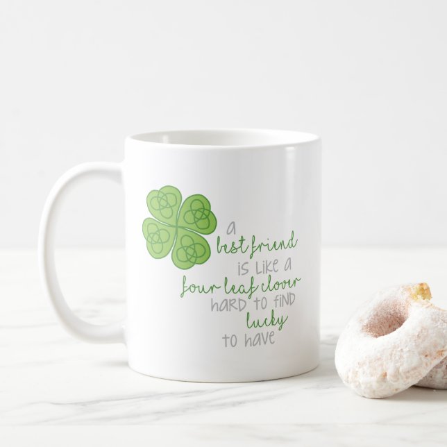 Vierblättriges Kleeblatt Kaffeetasse (Mit Donut)