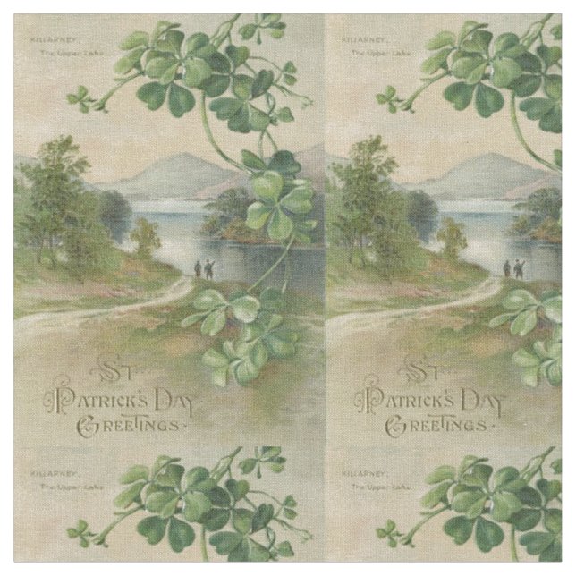 vierblättriges Kleeblatt Killarney Stoff (Nahaufnahme)