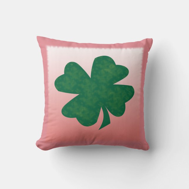 Vierblättriges Kleeblatt Kissen (Vorderseite)