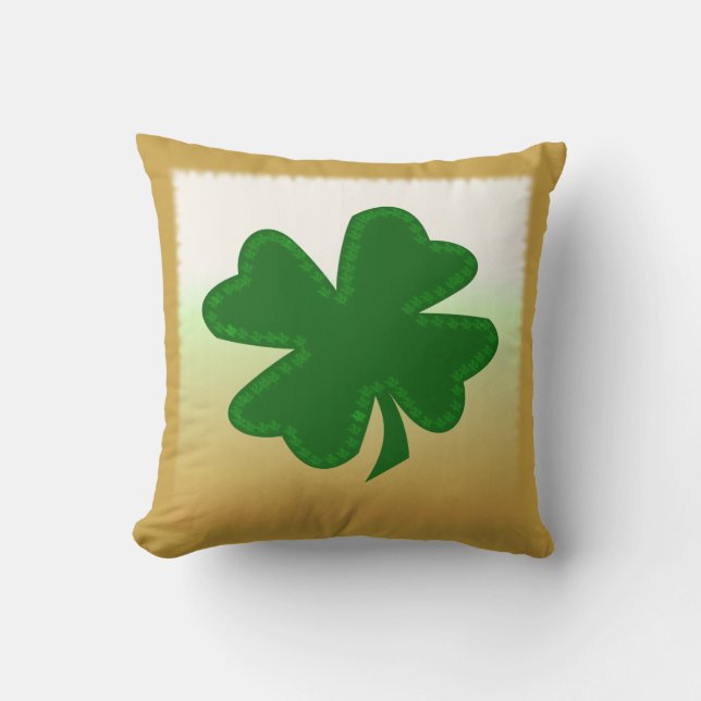 Vierblättriges Kleeblatt Kissen (Vorderseite)