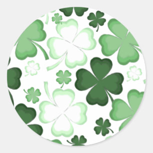 vierblättriges Kleeblatt, Kleeblatt, St. Patrick's Runder Aufkleber