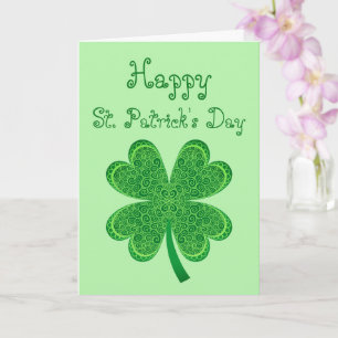 vierblättriges Kleeblatt Lucky St Patrick's Day Kl Karte