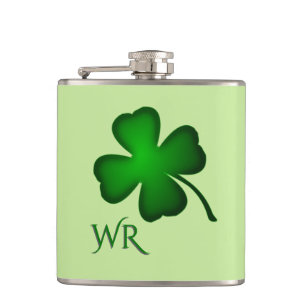 vierblättriges Kleeblatt Monogramm Flachmann