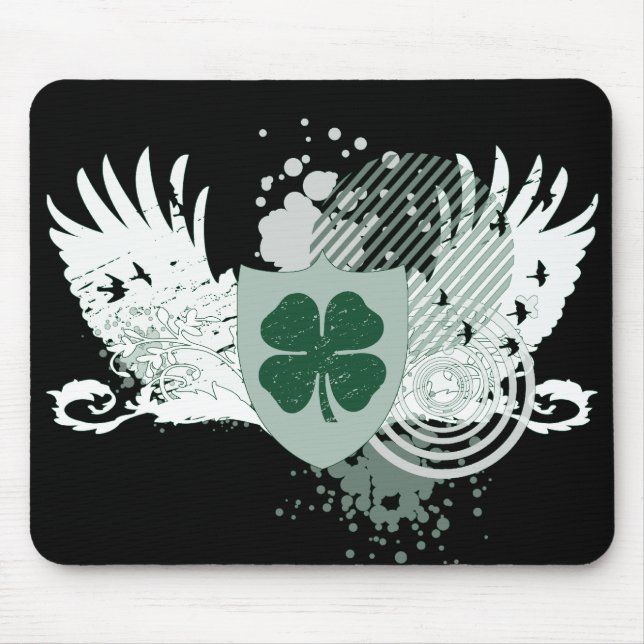 vierblättriges Kleeblatt Mousepad (Vorne)