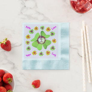 vierblättriges Kleeblatt Party Napkins Serviette