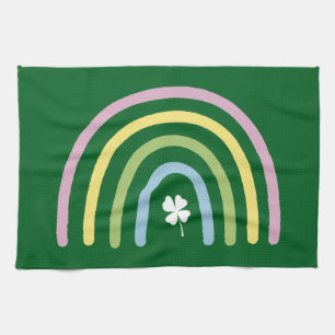 vierblättriges Kleeblatt Rainbow St Patrick's Day Geschirrtuch