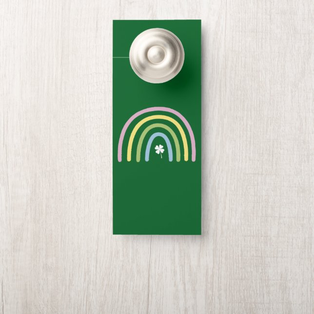 vierblättriges Kleeblatt Rainbow St Patrick's Day Türanhänger (Auf Knauf)