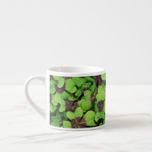 Vierblättriges Kleeblatt (Sorrel) nach Regen Espressotasse