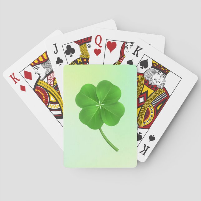 vierblättriges Kleeblatt Spielkarten (Rückseite)