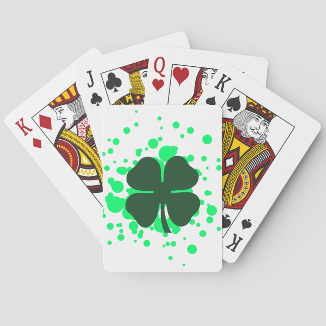 vierblättriges Kleeblatt Spielkarten (Rückseite)