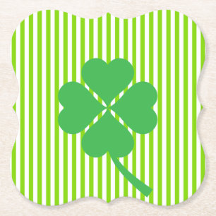 vierblättriges Kleeblatt St. Patricks Day Design Untersetzer