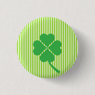 vierblättriges Kleeblatt - St. Patrick's Day Pater Button