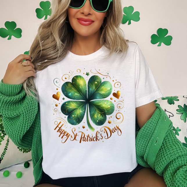 vierblättriges Kleeblatt St. Patrick's Day T - Shi T-Shirt (Four Leaf Clover St Patrick's Day T-Shirt)