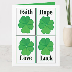 Vierblättriges Kleeblatt St. Patricks Day Vierblät Karte