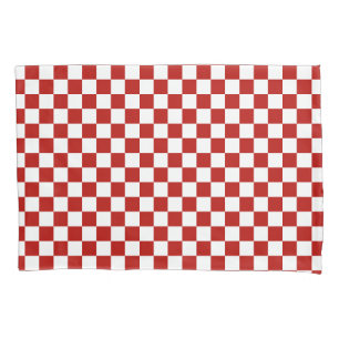 Viereck rotes, weißes Retro-Quadrat Kissenbezug