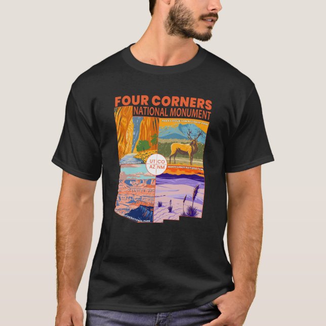 Vierecke Nationaldenkmal mit Nationalparks 2 T-Shirt (Vorderseite)