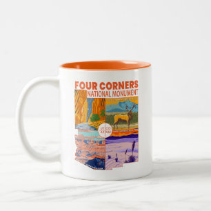 Vierecke Nationaldenkmal mit Nationalparks 2 Zweifarbige Tasse
