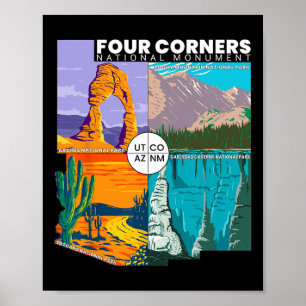 Vierecke Nationaldenkmal mit Nationalparks Poster