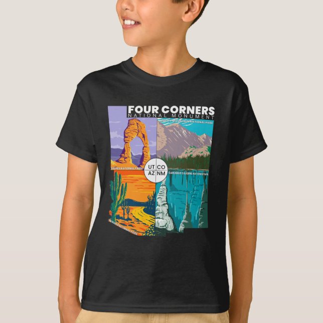 Vierecke Nationaldenkmal mit Nationalparks T-Shirt (Vorderseite)