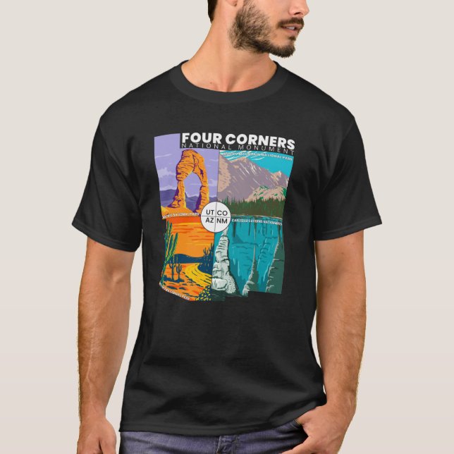 Vierecke Nationaldenkmal mit Nationalparks T-Shirt (Vorderseite)