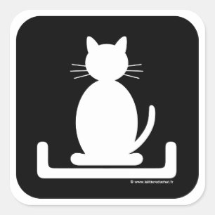 Viereckiger Aufkleber „die Tragbahre der Katze "