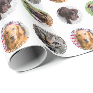Vierer-Foto-Pet-Lover-Weihnachtsgeschenkpapier Geschenkpapier