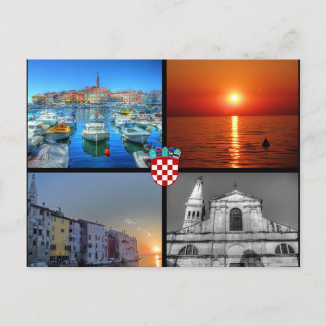Viererbilder von Rovinj Postkarte (Vorderseite)