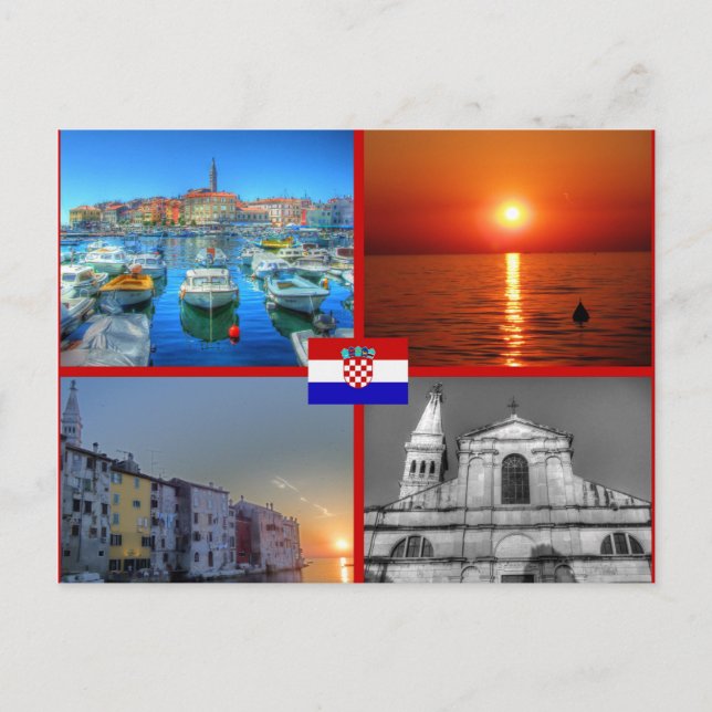 Viererbilder von Rovinj Postkarte (Vorderseite)