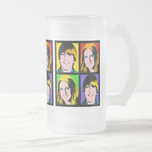 Viererkabel-Pop-Kunst-Foto-kundenspezifischer Mattglas Bierglas