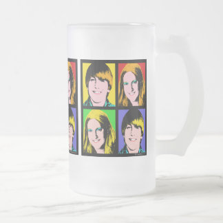 Viererkabel-Pop-Kunst-Foto-kundenspezifischer Mattglas Bierglas