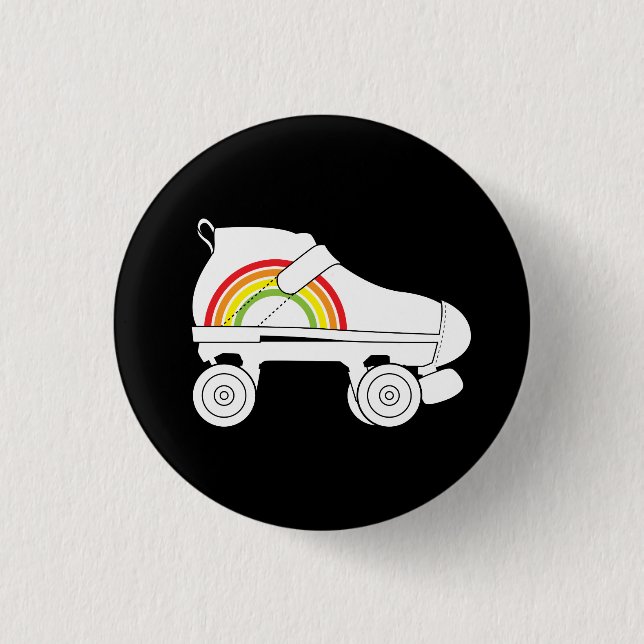 Viererkabel-Skateregenbogen Button (Vorderseite)