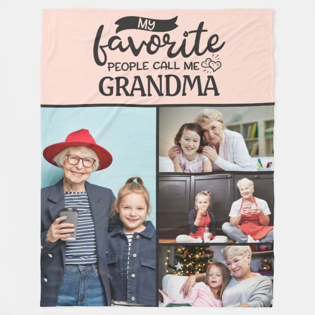 Vierfamilien-Foto-Collage - Meine Lieblingsmensche Fleecedecke (Vorderseite)