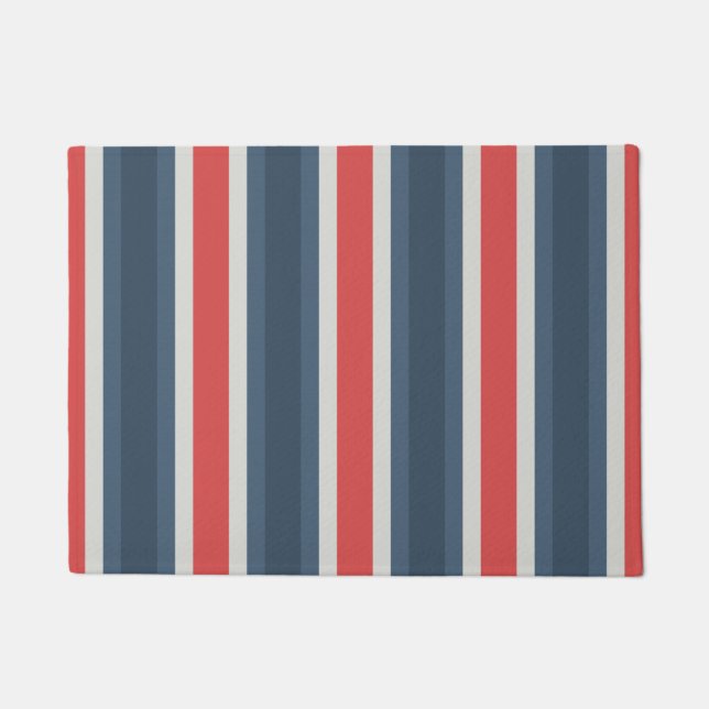Vierfarbige Combo - Rot-Grau-Blau-Blau Fußmatte (Vorderseite)