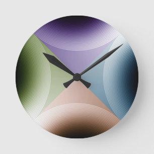 Vierfarbige Spiralkunst Runde Wanduhr