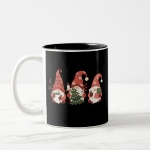 Vierfarbige Weihnachtsgnome Santa Lustiges Frohe W Zweifarbige Tasse