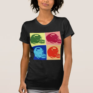 Vierfarbiger Pop Art Football Helm T-Shirt