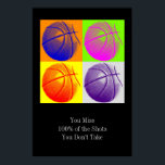 Vierfarbiger Pop Art Motivierend Zitat Poster<br><div class="desc">Ich Liebe dieses Spiel. Beliebte Sportarten - Basketball Game Ball Image.</div>