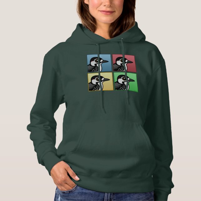 Vierfarbiger roter Specker Hoodie (Vorderseite)
