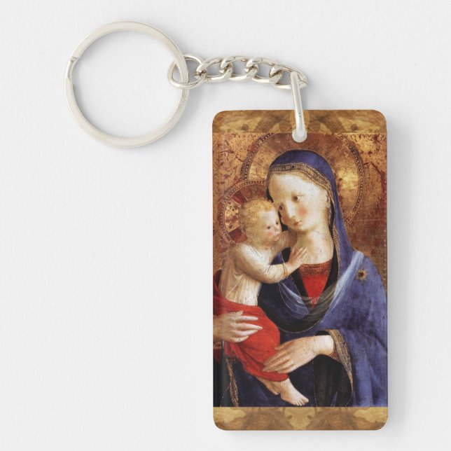 VIERGE AVEC ENFANT, Parchemin de prière Ave Maria (Devant)