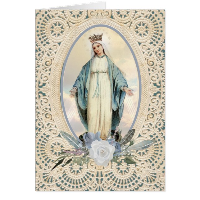 Vierge catholique Marie Dentelle des Roses religie (Devant)