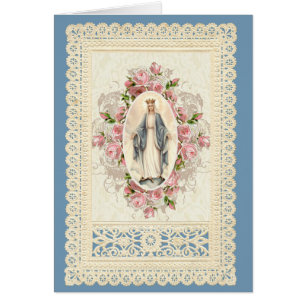 Vierge catholique Marie Dentelle florale religieus
