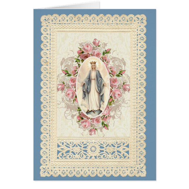 Vierge catholique Marie Dentelle florale religieus (Devant)